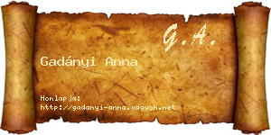 Gadányi Anna névjegykártya