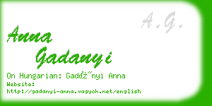 anna gadanyi business card